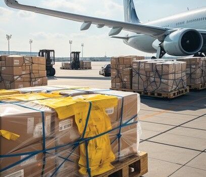 Air cargo loading onto plane